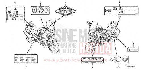 ETIQUETTE DE PRECAUTIONS CBF1000AA de 2010